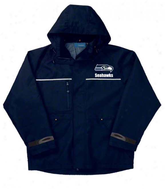 Seattle Seahawks Jacket: Navy Reebok Yukob Jerkin