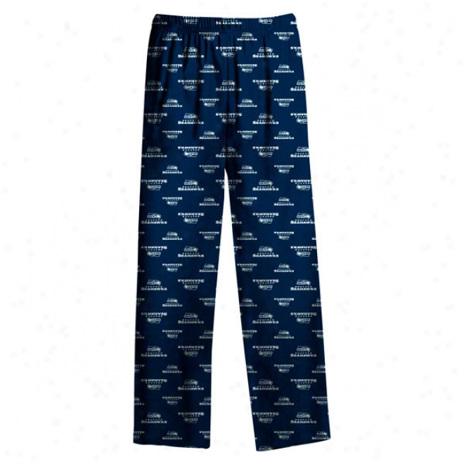 Seattle Seahawks Kid's 4-7 Blue Printed Logo Sleep Pants