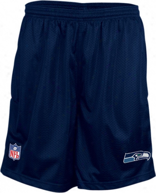 Seattle Seahawks Navy Coaches' Sideline 2011 Mesh Shorts