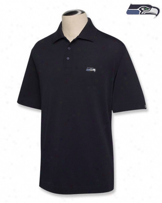 Seattle Seahawks Navy Drytec Championship Polo