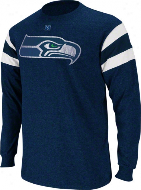 Seattle Seahawks Navy End Of Line Iii Long Sleeve Jersey Shirt