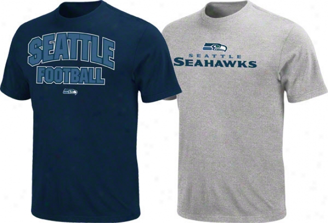 Seattle Seahawks Navy/steel 2 T-syirt Combo Pack