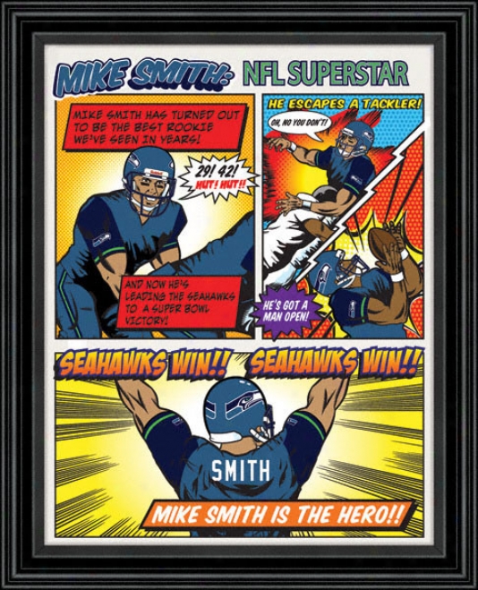 Seattle Seahawks Personalized Cartoon Print