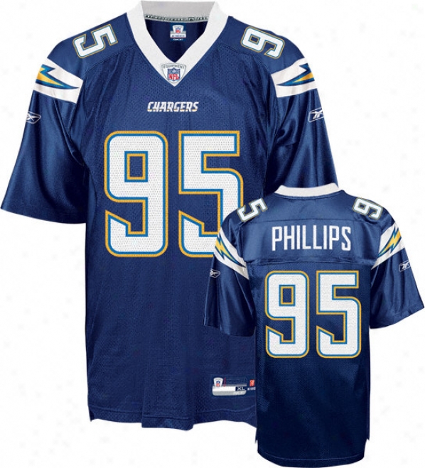 Shaun Phillips Jersey: Reebok Navy Replica #95 San Diego Chargers Jersey