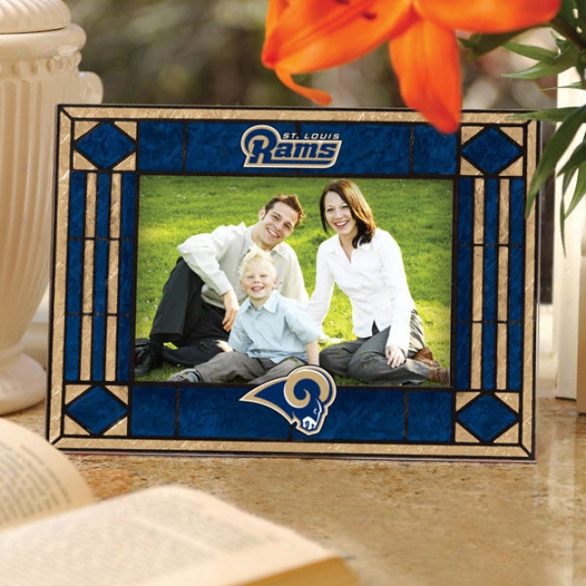 St. Louis Rams Art Glass Horizontal Frame