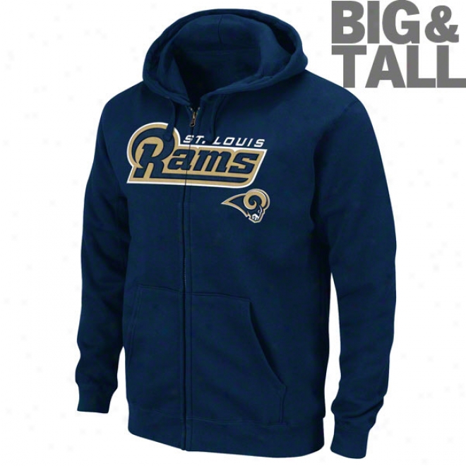 St. Louis Rams Distended & Tall First-rate Havyweight Ii Full-zip Hooded Sweatshirt