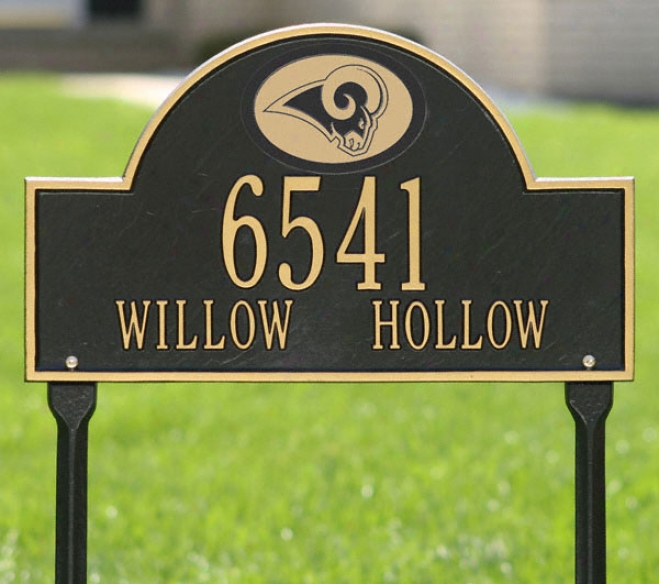 St. Louis Rqms Black And Gold Personalized Address Oval Lawn Plaque