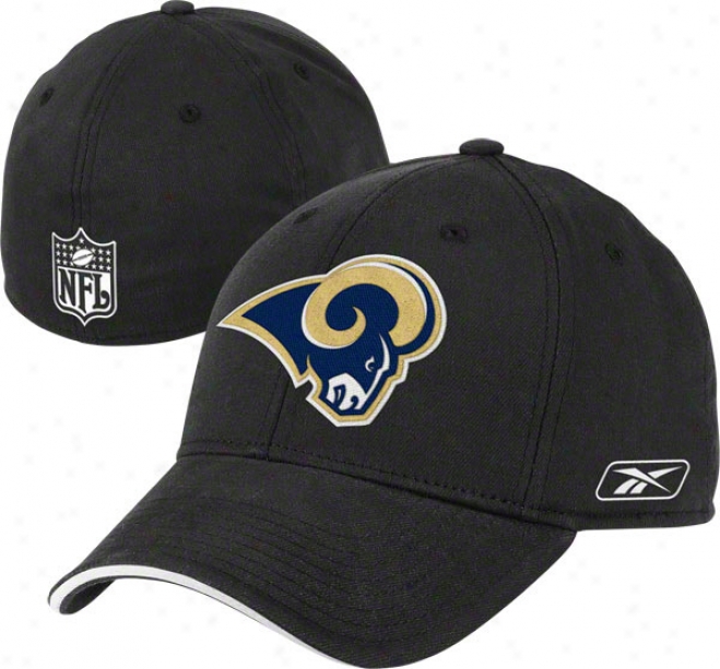 St. Louis Rams Black Reebok Structured Flex Hat