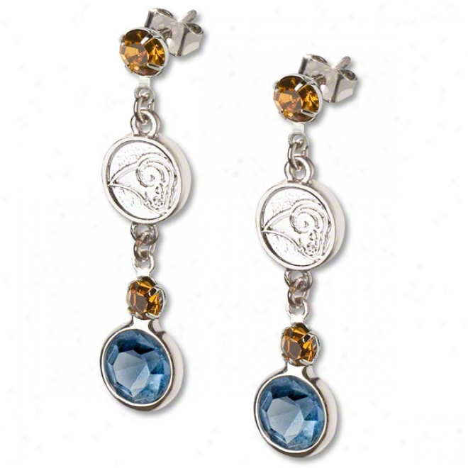 St. Louis Rams Crystal Logo Earrings