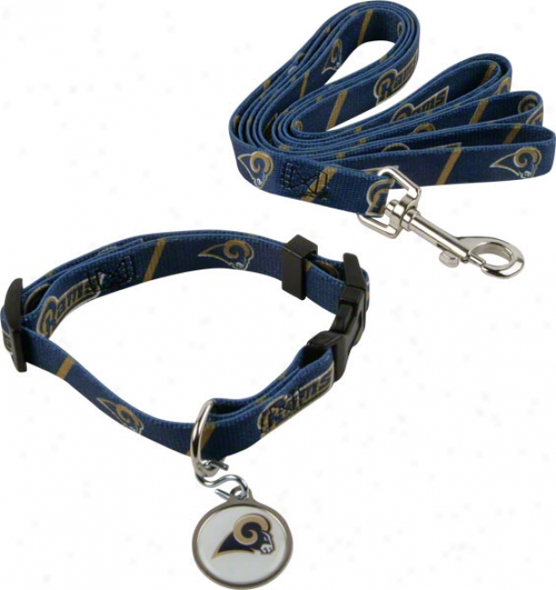 St. Louis Rams Dog Collar & Leash Set