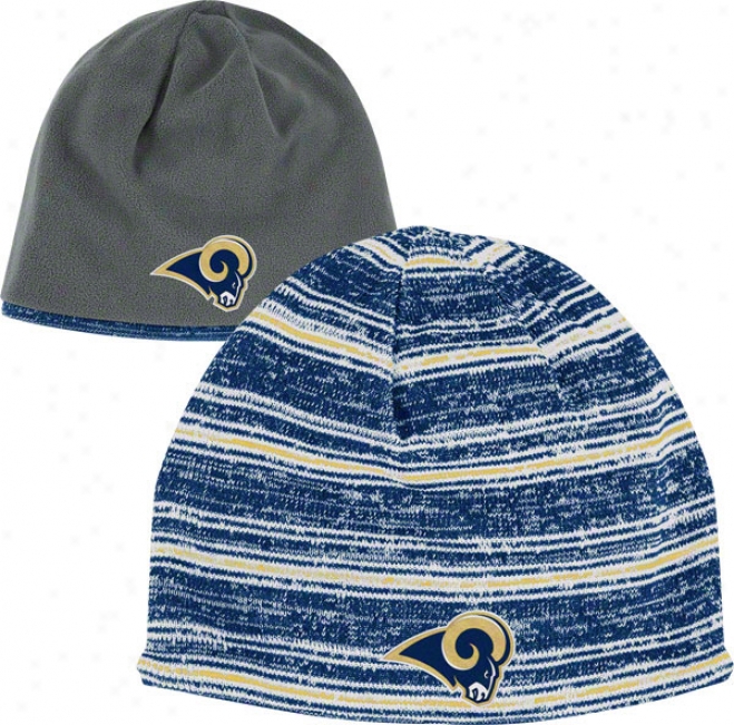 St. Louis Rams Knit Hat: Heathered/grey Reversible Uncuffed Knit Hat