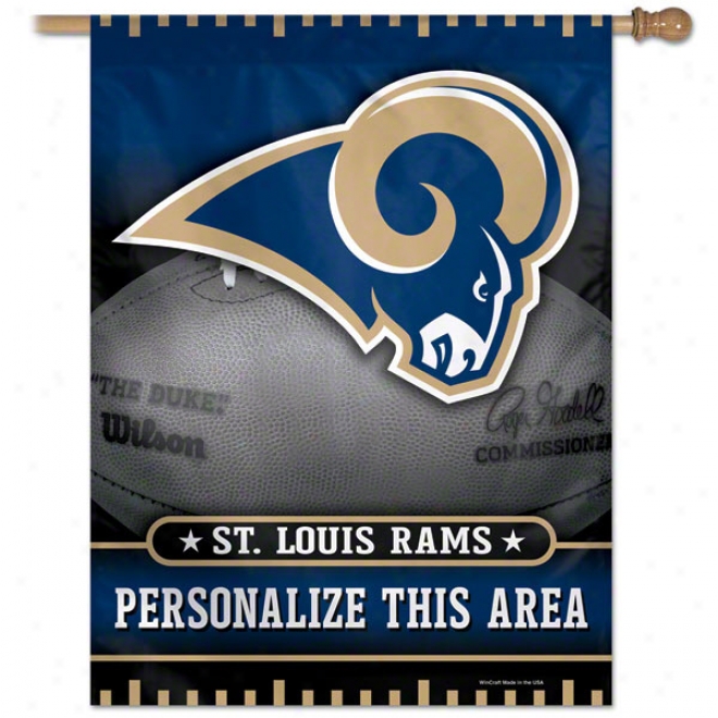 St. Louis Rams Personalized Vertical Flag: 27x37 Banner