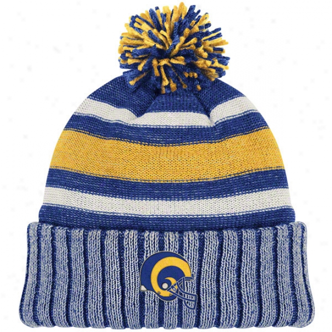 St. Louis Rams Throwback Knit Hat: Vintage Cuffed Pom Knit