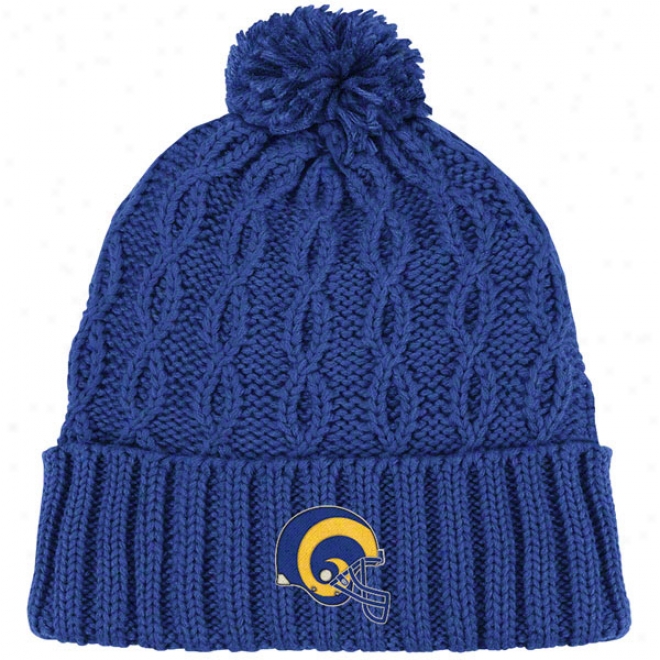 St. Louis Rams Women's Knit Hat: Retro Pom Cuffed Knit Hat