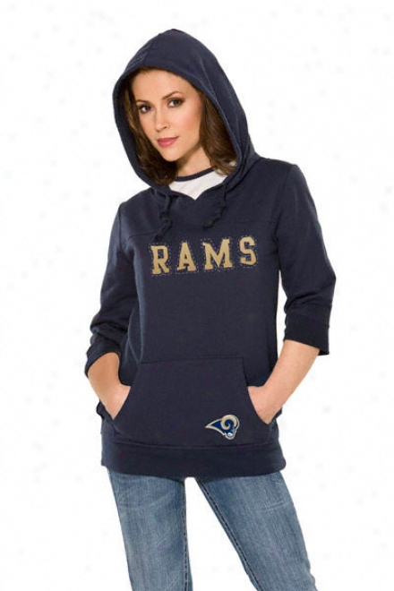 St.. Louis Rams Women's Laser Cut 3/4 Sleeve Pullover Hoodie - By Alyssa Milano