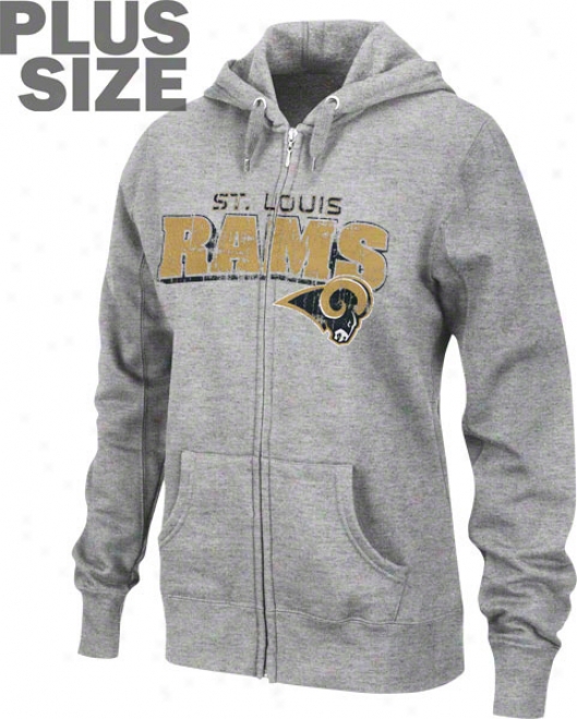 St. Louis Rams Women's Plus Size Football Classic Iii Full Zip Hooded Sweatshirt