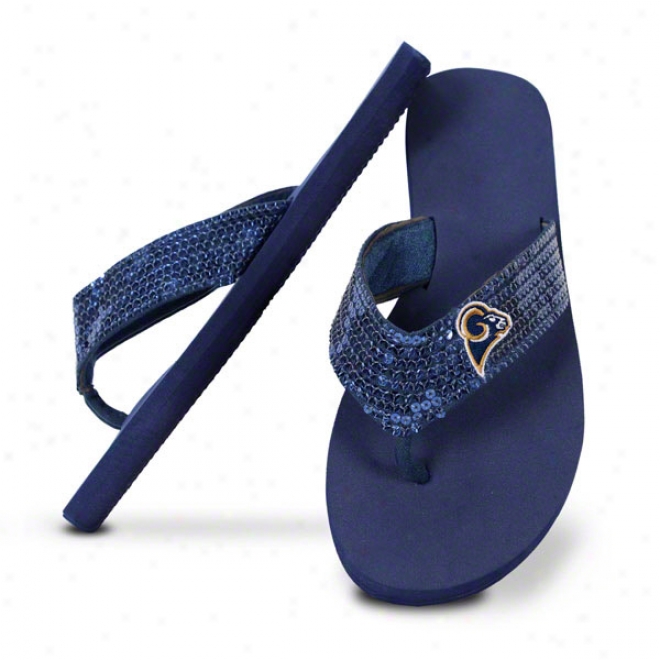 St. Louis Rams Women's Sequin Strap Flip Flops