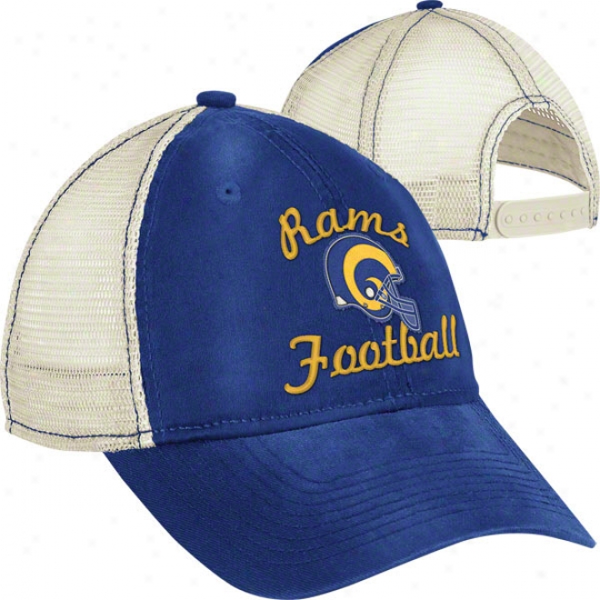 St. Louis Rams Women's Throwback Hat: Vintage Classic Slouch Mesh Back Adjustable Hat