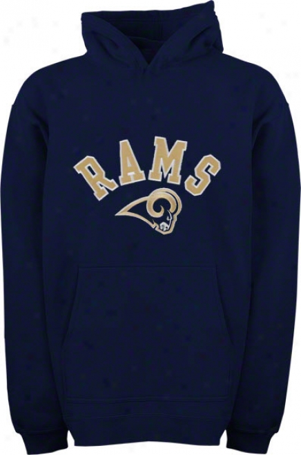 St. Louis Rams Youth Navy Arched Team Name W/logo Hooded Sweatshirt