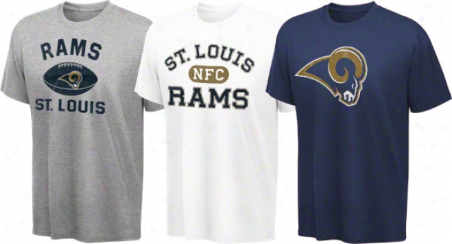 St. Louis Rams Youth Navy, White, Grey 3-tee Combo Pack