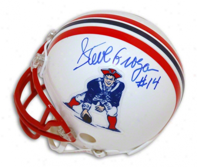 Steve Grogan Autographed New England Patriots Mini Hemler