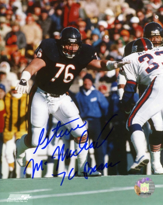 Steve Mcmichael Chicago Bears Action 8x10 Autographed Photograph