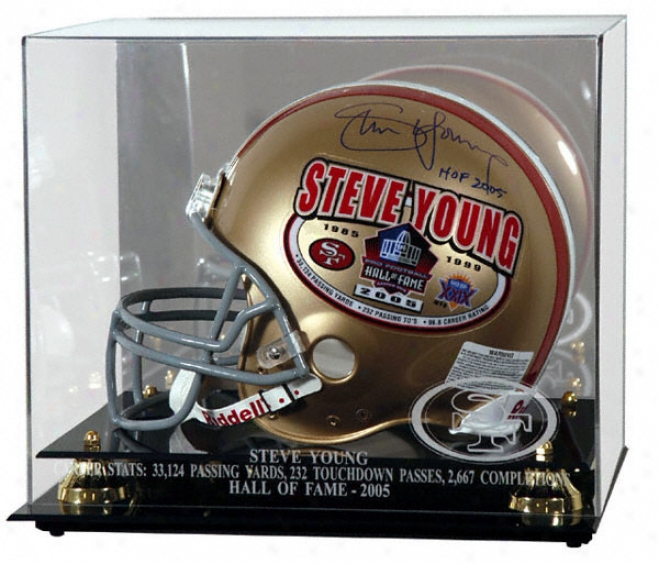 Steve Young Hall Of Fame 2005 Golden Classic Helmet Display Case