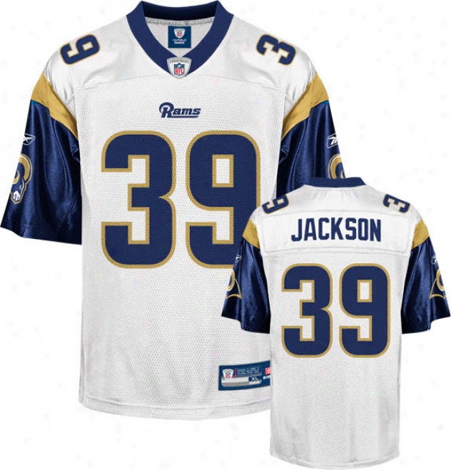 Steven Jackson Jersey: Reebok White Replica #39 St. Louis Rams Jersey