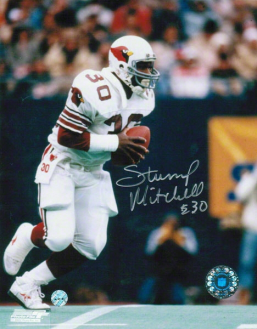 Stump Mitchell St. Louis Cradinals Autographed 8x10 Photo Returning A Punt