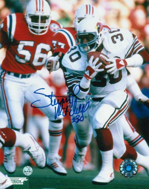 Stump Mitchell St. Louis Cardinals Autographed 8x10 Photo Vs Patriots