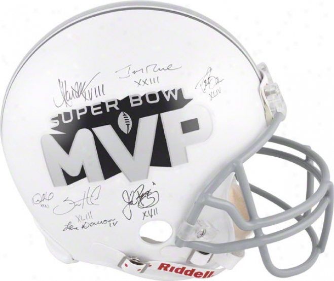 Super Bowl Mvp Autographed Helm  Details: 7 Signatures