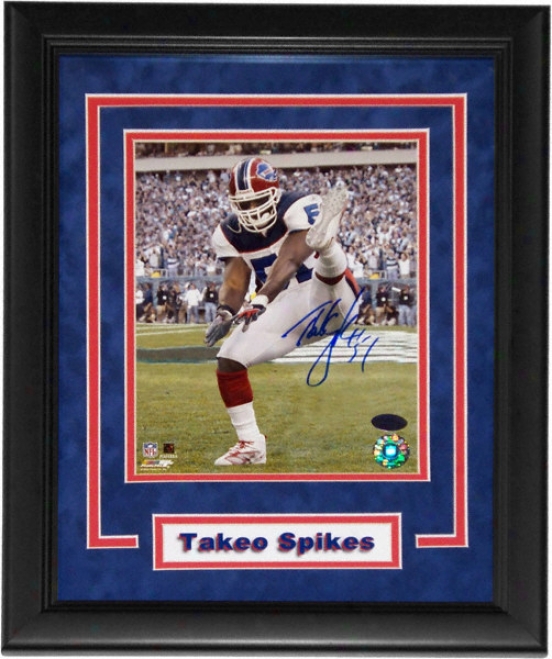 Takeo Spikes Buffalo Bills - Celebration - Habit  Framed Autographed 8x10 Photograph