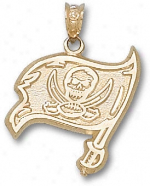 TampaB ay Buccaneers 10k Gold Flag 3/4'' Pendant