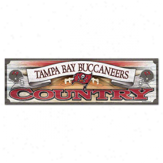 Tampa Baywood Buccaneers 9x30 Wood Sign