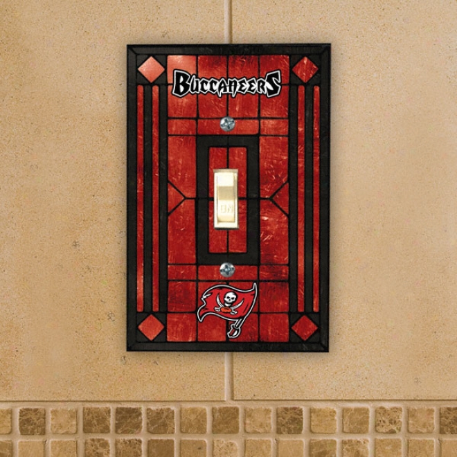 Tampa Bight Buccaneers Art Glass Switch Cover