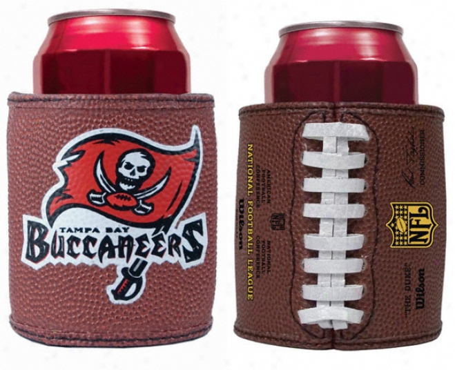 Tamppa Bay Buccaneers Authentic Football Grip Can Koozie - Set Of 2