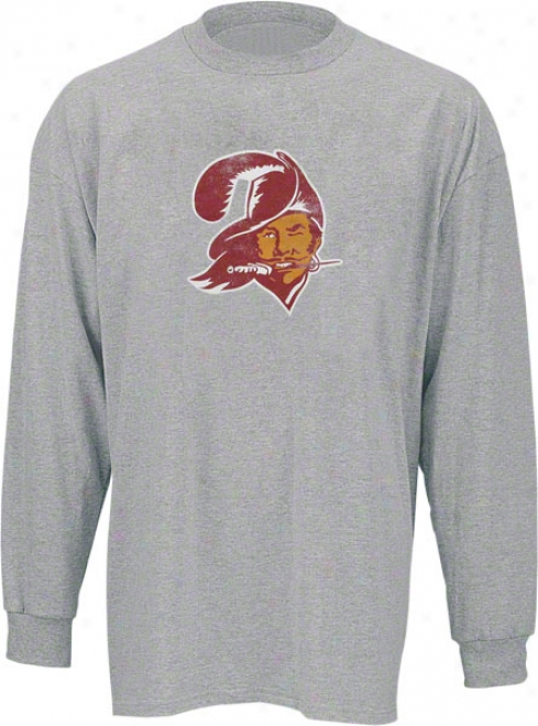 Tampa Bay Buccaneers First-rate Nfl Throwbaci 'bucco Bruce' Logo Long Sledve T-shirt