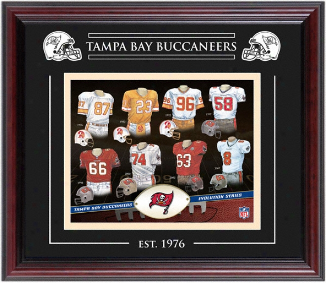 Tajpa Bay Buccaneers - Evoiution - Framed 8x10 Collage With Laser Etching