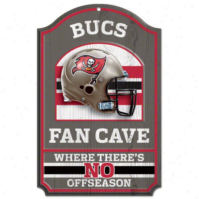 Tampa Bay Buccaneers Fan Cave 11x17 Wood Sign