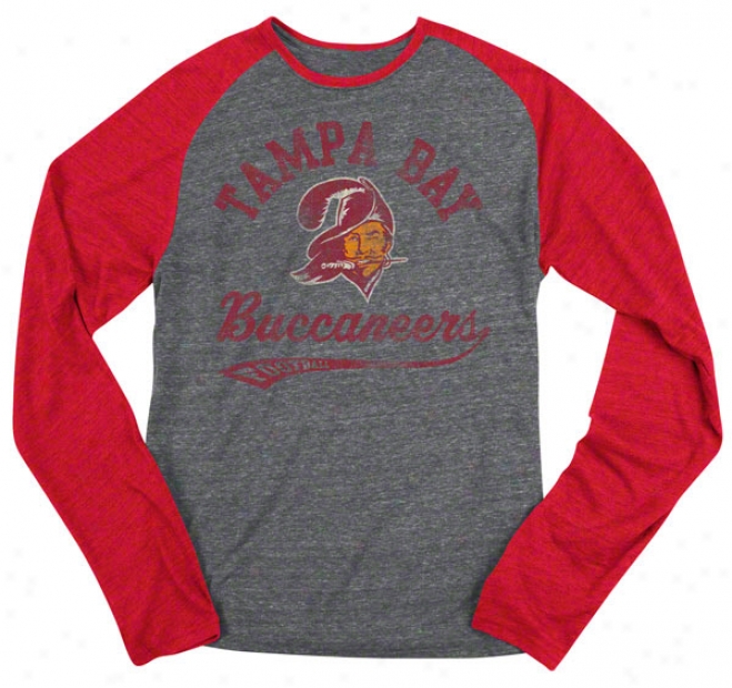 Tampa Bay Buccaneers Retro Sport The Big Sweep Tri-blend Long Sleeve Raglan T-shirt