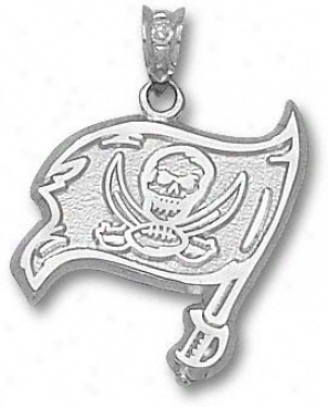 Tampa Bay Buccaneers Sterling Silver Flag 3/4'' Pendant