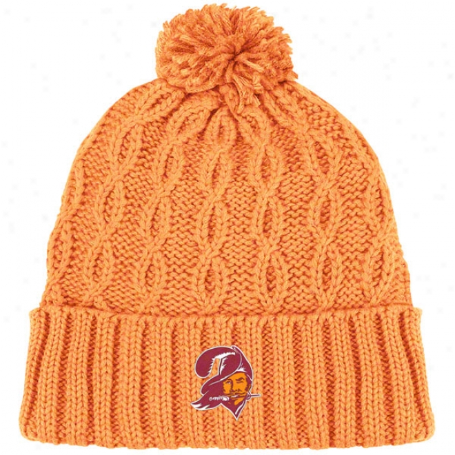 Tampa Bay Biccaneers Women's Knit Hat: Retro Pom Cuffed Knit Hat