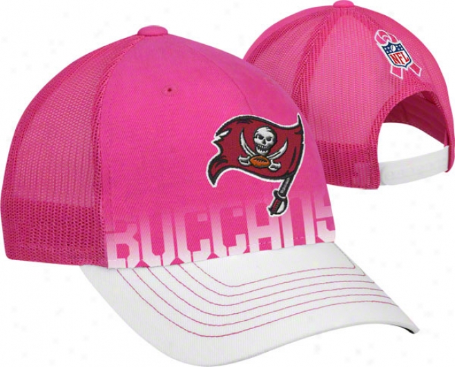 Tampa Bay Buccaneers Women's Pink Breast Cancer Awarsness Structured Adjustable Snapback Mesh Move ~ward Ht