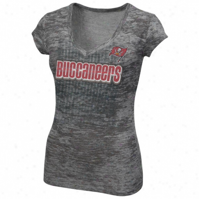 Tampa Bay Buccaneers Women's Pride Playing Tri-blend Burnout V-neck Tee