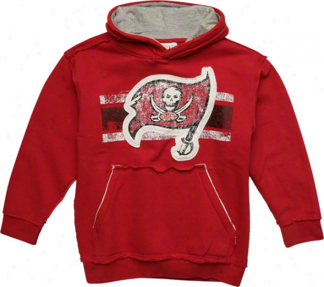 Tampa Bay Buccaneers Youth Twill Striped Logo Fleece Hooded Sweatshirt