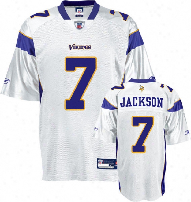 Tarvaris Jackson Jersey : Reebok White Replica #7 Minnesota Vikings Jersey