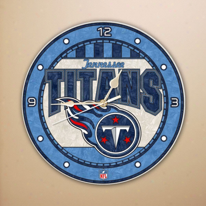 Tennesse Titans 12in Glass Wall Clock