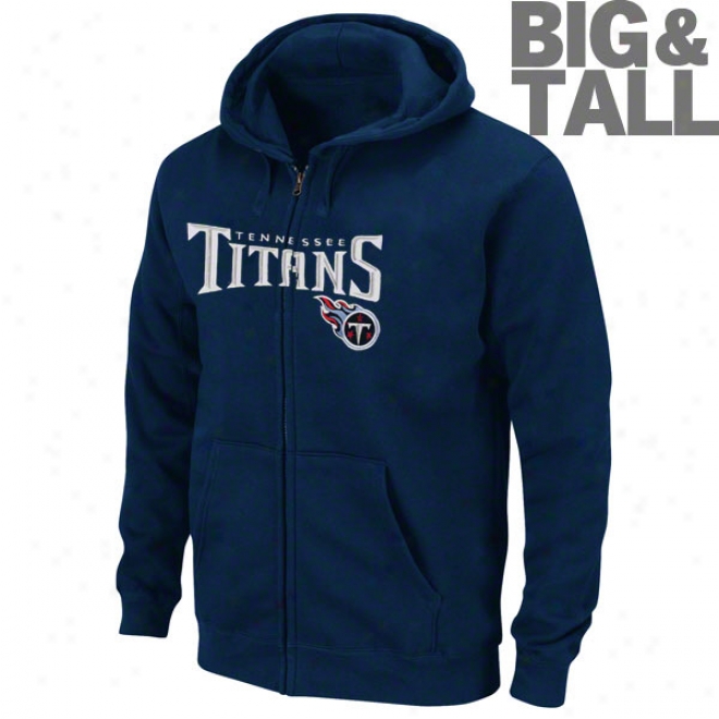 Tennessee Titans Big & Tall Classic Heavyweight Ii Full-zip Hooded Sweatshirt