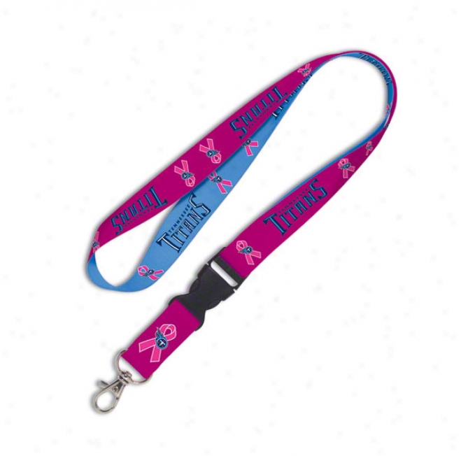 Tennessee Titans Breast Cancer Awareness 2-tone Detachable Lanyard