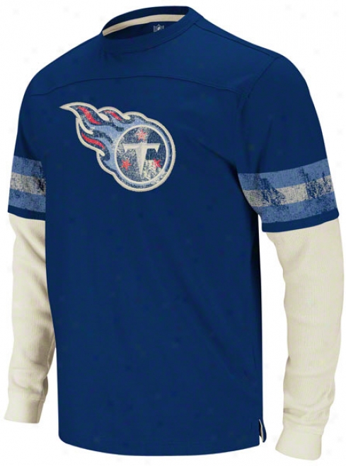 Tennessee Titans Navy Vintage Thermal Long Sleeve Shirt